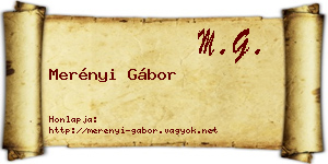 Merényi Gábor névjegykártya